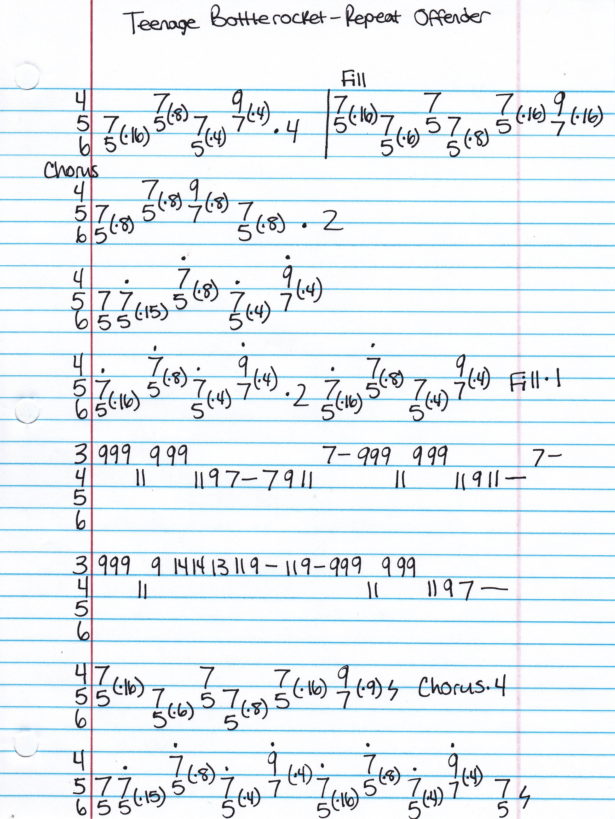 High quality guitar tab for Repeat Offender by Teenage Bottlerocket off of the album Total. ***Complete and accurate guitar tab!***